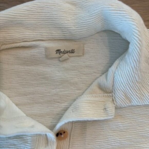 ** Madewell Ottoman Jacquard Knit Cropped Polo Top Small NC618 - Picture 6 of 8